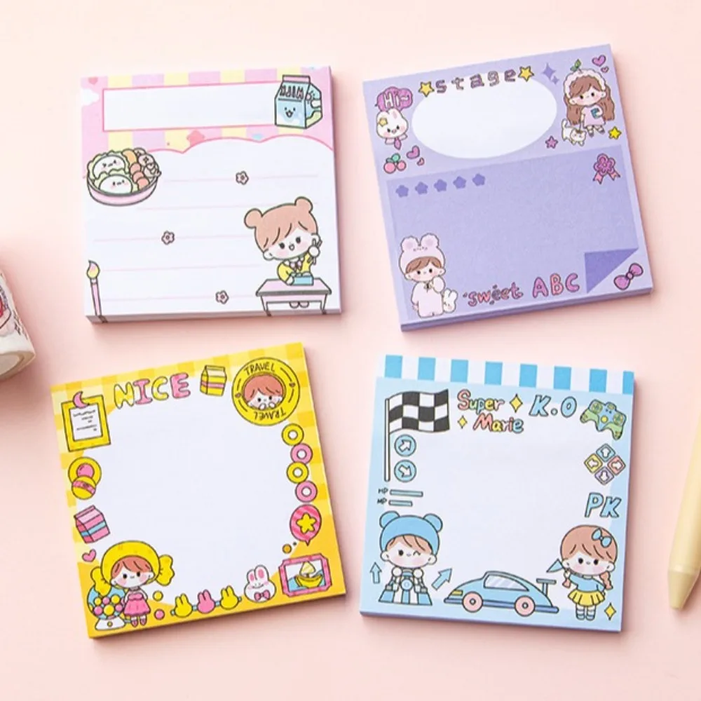 

80Pages/set Fashion Cute Sticky Note Book Cartoon Removable Non-sticky Memo Pad Students School Stationery Supplies