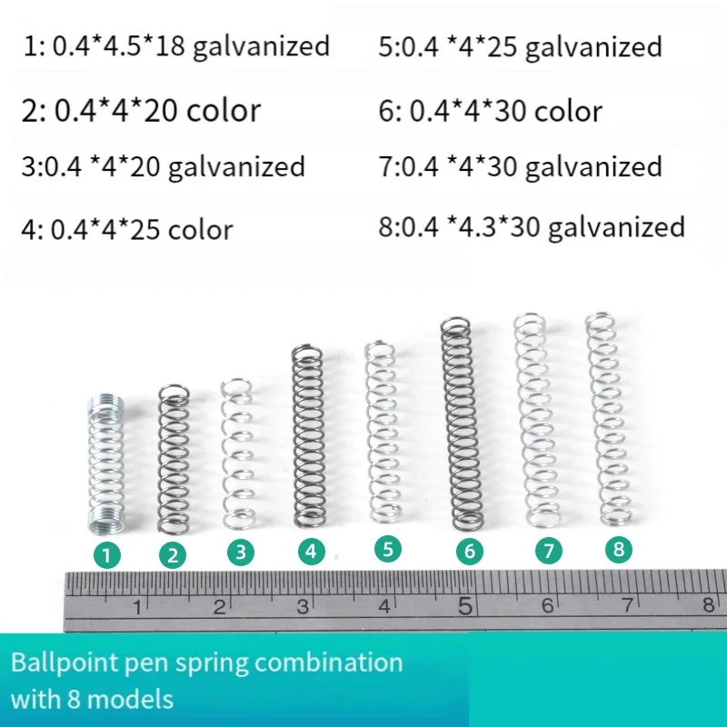 Ballpoint Pen Filled With Small Spring Compression Spring Wire Diameter 0.4 OD 4/4.3/4.5 18-30 Length Alloy Steel Galvanized