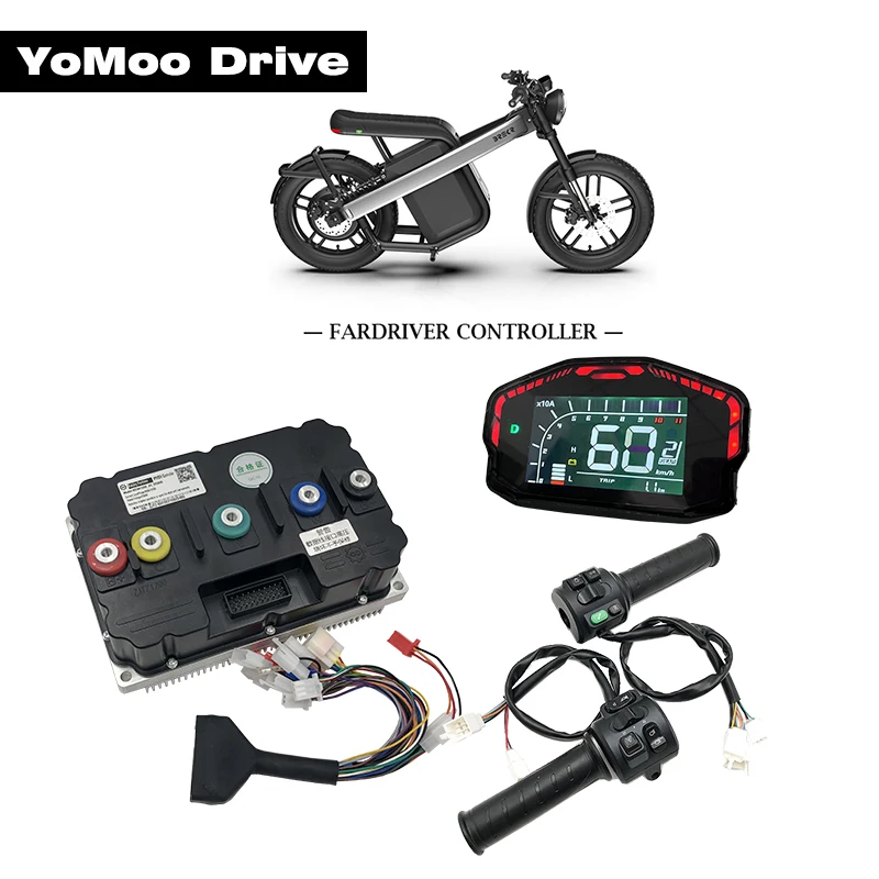 

Fardriver ND841800 84V 15KW DC 800A FOC PMSM BLDC Sine Wave Controller with DKD Display, T08 Throttle For Electric Motorcycle