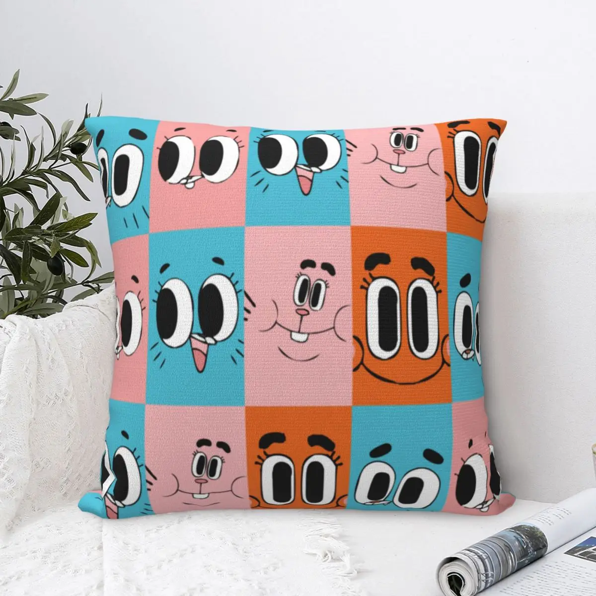 Watterson Family Pillowcases Polyester Bed Car The Amazing World of Gumballs Cushion Cover Funny Pillow Cover 45*45