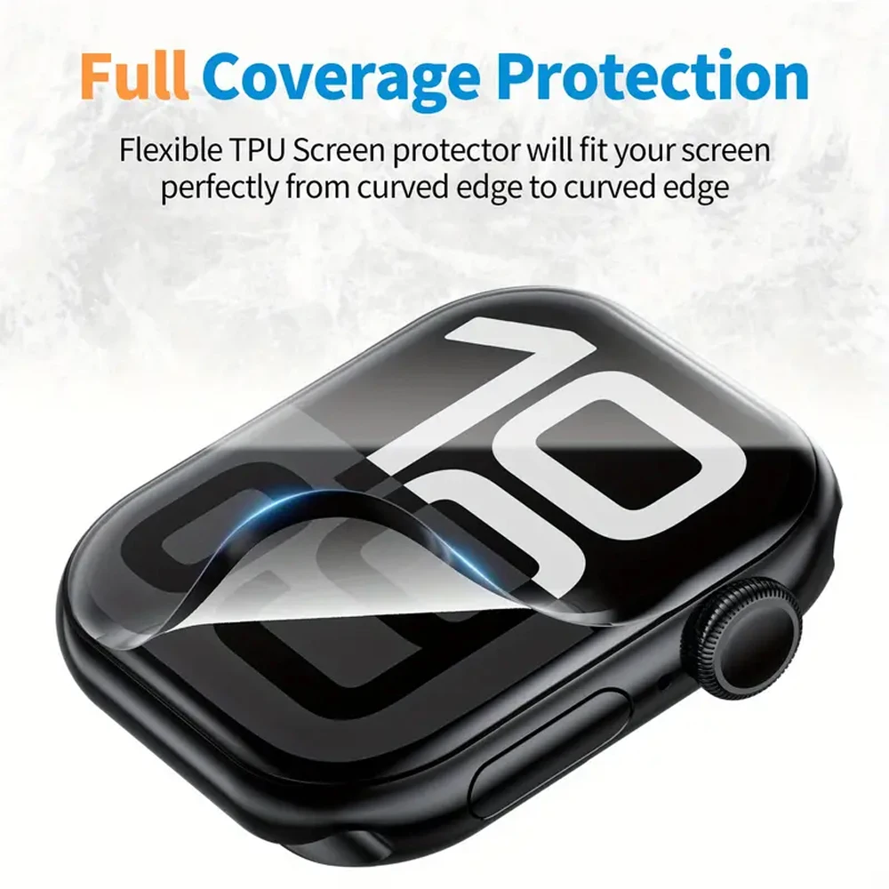 Screen Protector for Apple Watch 10 42mm 46mm 45mm 44mm 41 40 Soft Film 3D HD Curved Protective iWatch Series 10 9 8 7 6 5 4 SE