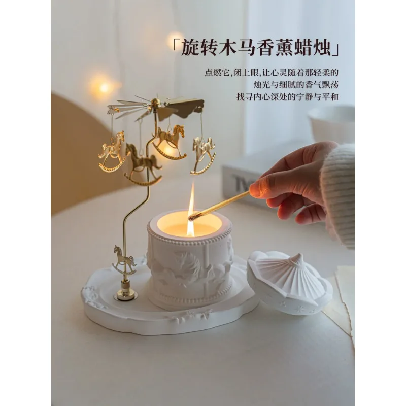 Carousel Scented Candle Fragrance Indoor Home Lasting Senior Atmosphere Birthday Gift