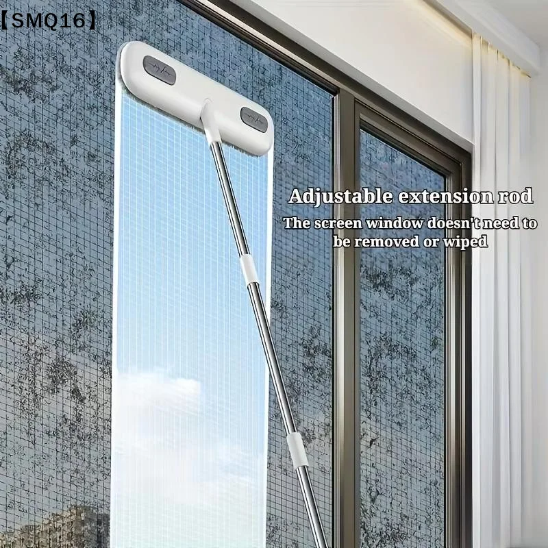 Magic Window Cleaning Brush & Pet Hair Remover With Retractable Double Rod - Adjustable Window Tool Suitable Screens/Glass【SMQ】
