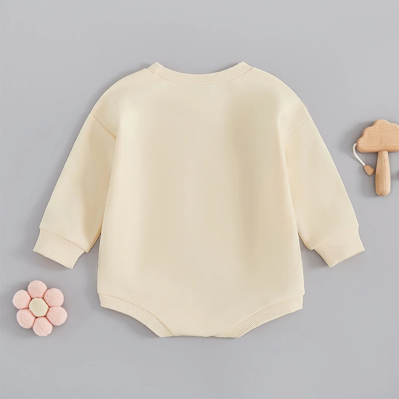 2024-08-30 Lioraitiin Baby Girls Romper Long Sleeve Crew Neck Bow Rugby Print Bodysuit Clothes Casual Daily