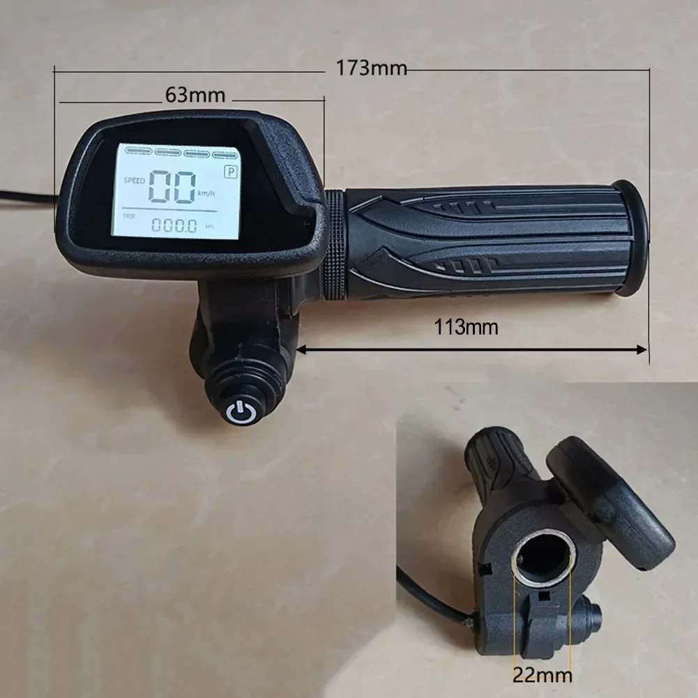 

5pin Hall Throttle 48V Scooter Throttle Voltage Display 22mm Installation Diameter Battery Level Display Daily Commuting