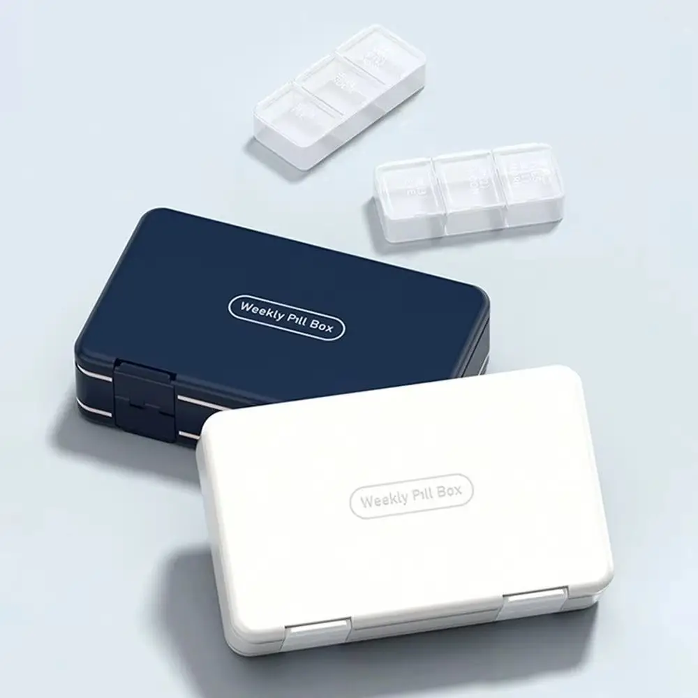 

7 Day 24 Grids Weekly Pill Organizer Removable Leak Proof Pill Organizer Box Portable Large Capacity Daily Pill Box