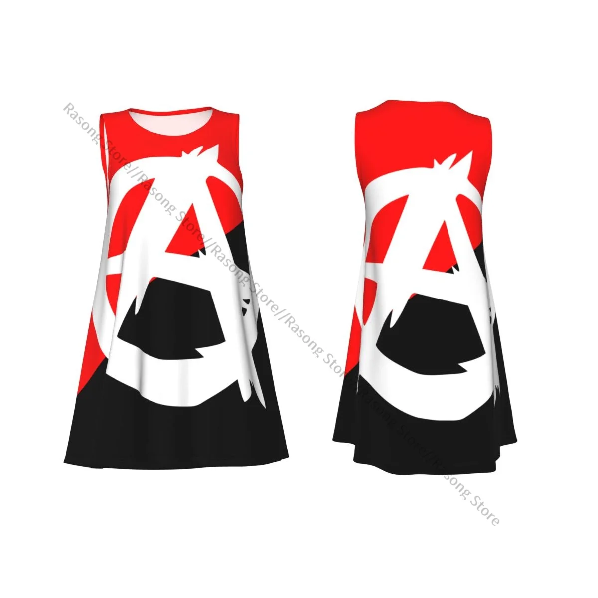 Women's Dress Anarchist Flag With A Symbol Summer Casual T Shirt Beach Cover up Tank Dress