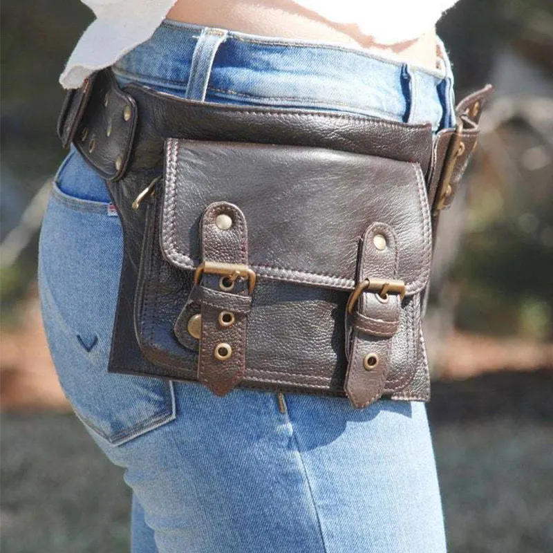 

Retro Medieval Women Waist Bag Pu Leather Coin Purse Steampunk Hip Pocket Renaissance Purse Belt Bag Knight Pirate Cosplay Prop