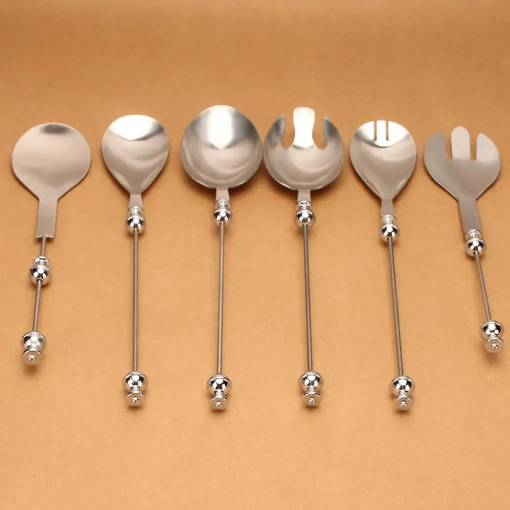 Long Handle Salad Spoon Beadable Stainless Steel Salad Spoon Set Diy Beaded Dessert Fork Spoon Combo Blank Handle for Custom