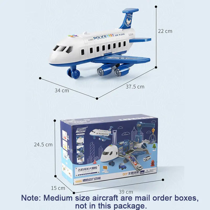 Large Size Passenger Plane Deformation Music Simulation Track Inertia Toy Aircraft Kids Airplane Toy Deformable Storage Aircraft