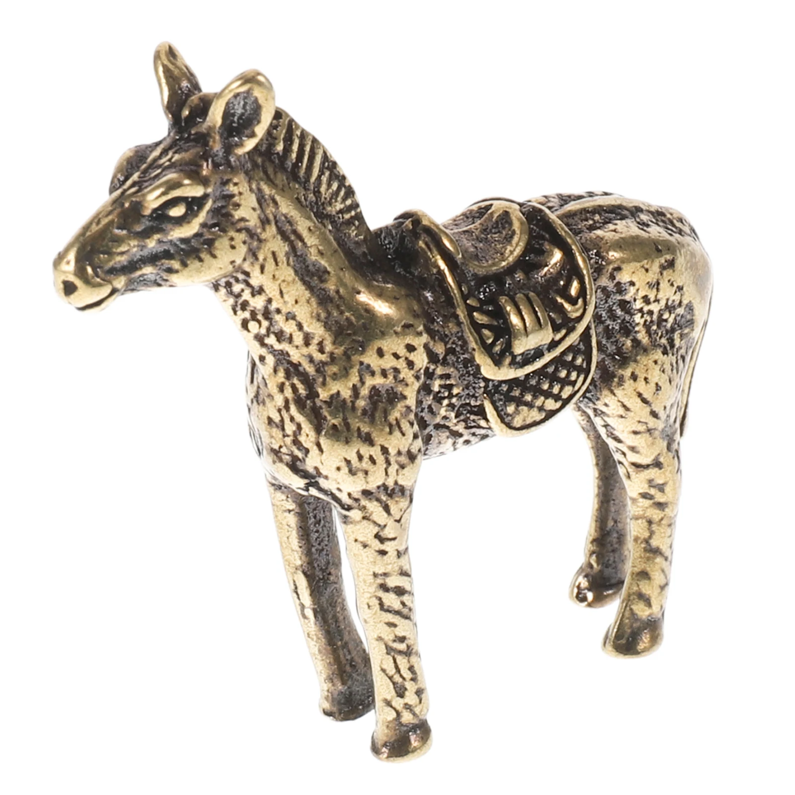 

Ancient Copper Horse Figurine Desk naments Feng Shui Brass Statue Home Decor Animal Mini Model