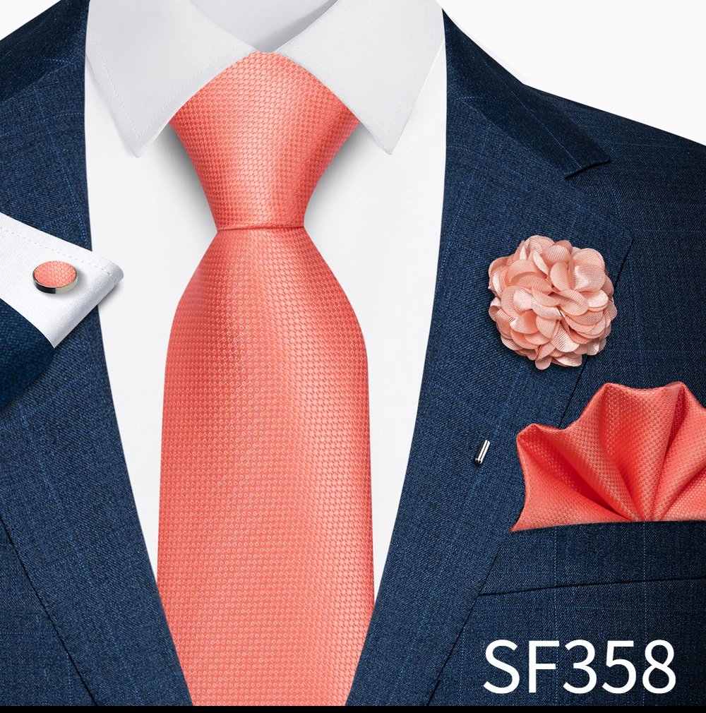 Großhandel Mode 8 cm Krawatte Taschentuch Manschettenknopf Pin Set Männer Krawatte Lila Paisley Anzug Zubehör Fit Hochzeit Geburtstag Geschenk – Detail 3