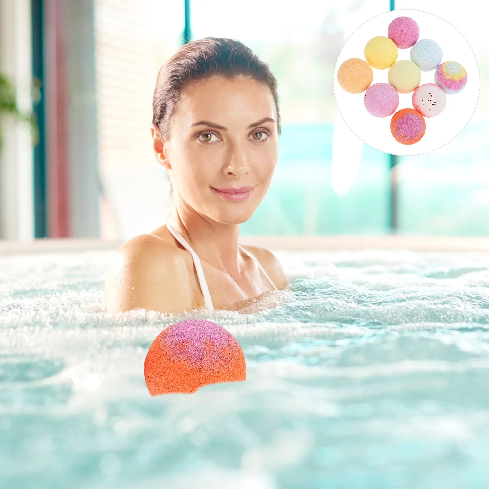 

9Pcs Bath Salt Balls Set Essential Oil Infused Moisturizing Exfoliating Spa Bath Balls for Smooth Glowing Skin Relaxation