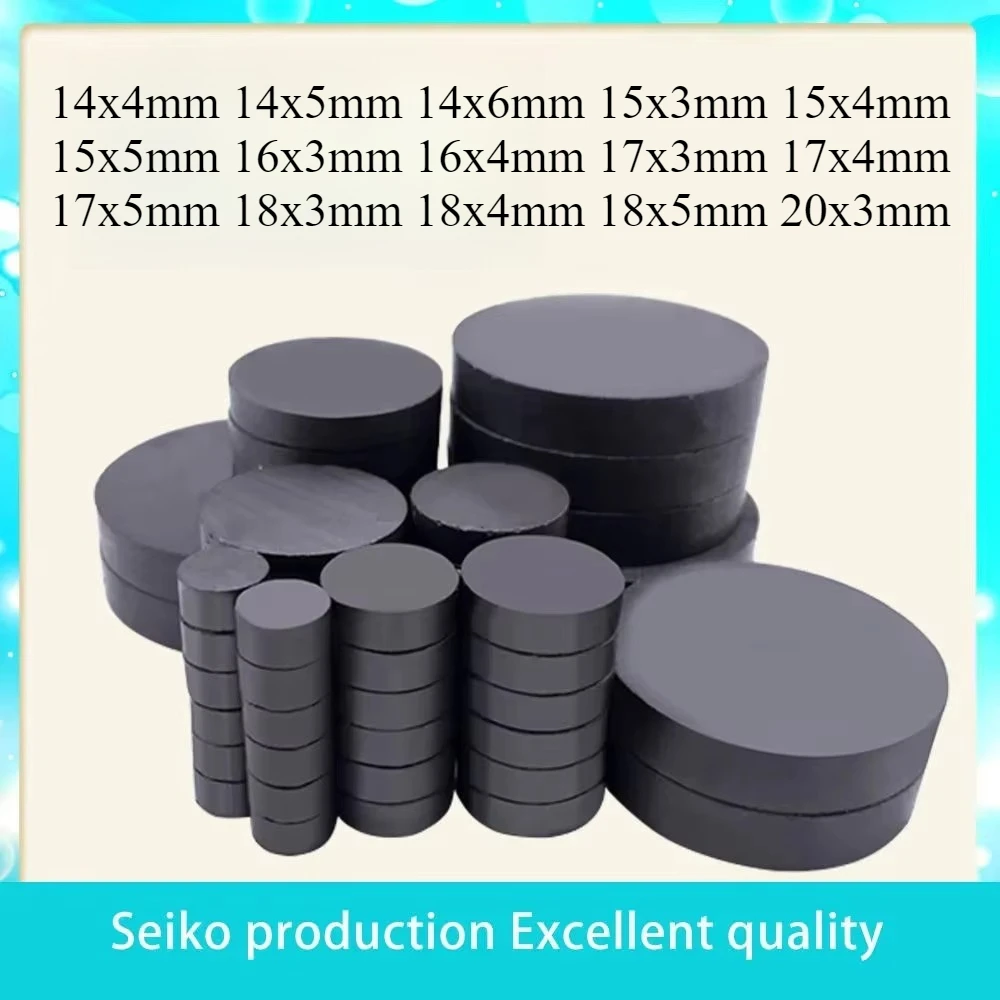 Disc Magnets Black Y30 Ferrite Ordinary Magnet Diameter 14mm 15mm 16mm 17mm 18mm 20mm Teaching Black Magnet  Fridge Sticker DIY