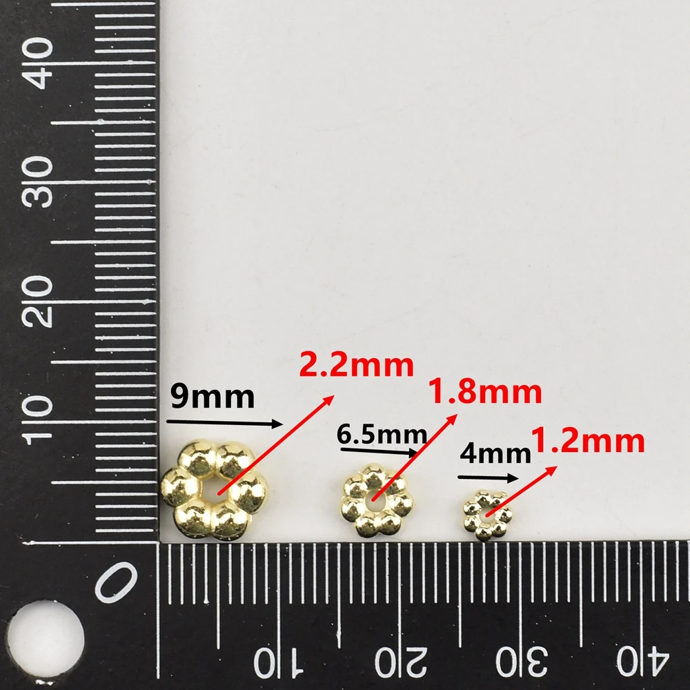 100-300Pcs/Lot 4 5 9mm Daisy Wheel Flower Charm Loose Spacer Beads DIY Accessories For Jewelry Making Needlework