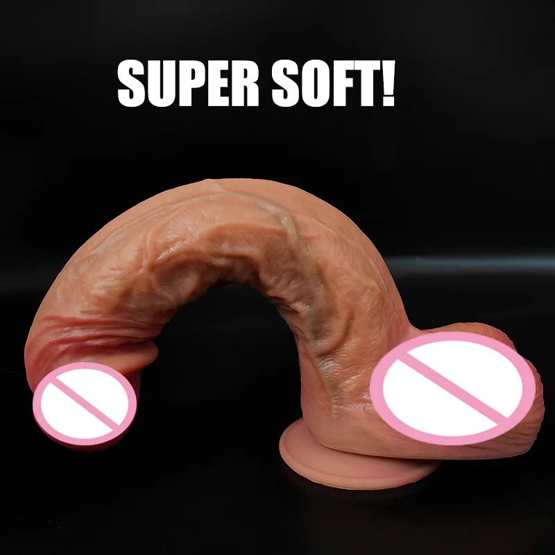 7/8/9 inch Dildo Realistic Simulated Vein Fake Penis Soft Skin Feeling Silicone Dildos Female Masturbator Sex Toys for Woman - view 5
