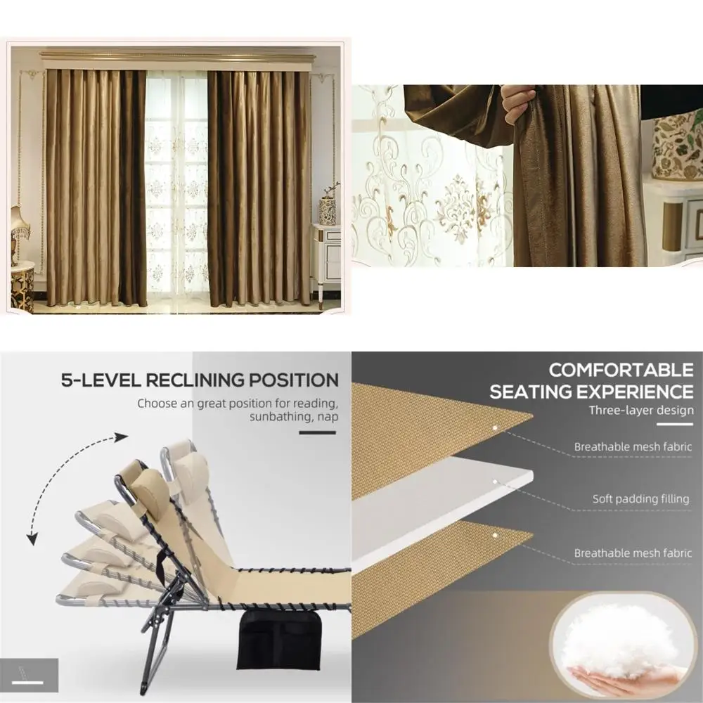 Tende oscuranti in velluto per camera da letto e soggiorno - Tende in tinta unita con giunture marroni, 2 pannelli, 54 larghe x 96 lunghe