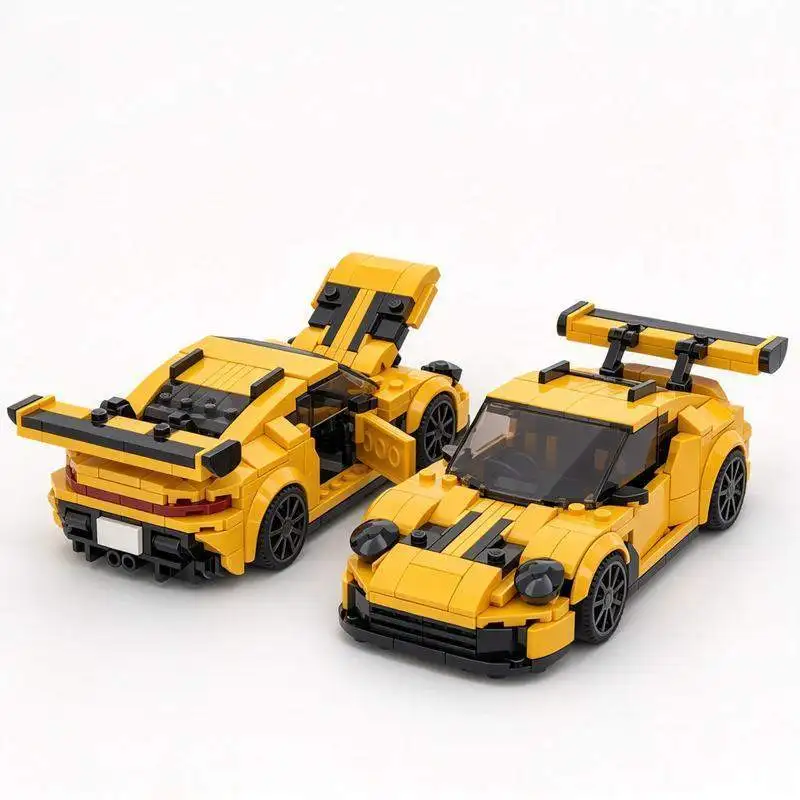 392PCS Classic German Sports Car Flat 6 Engine Model Custom Building Blocks Racing Vehicle Assembly Toy Display Collection Gift