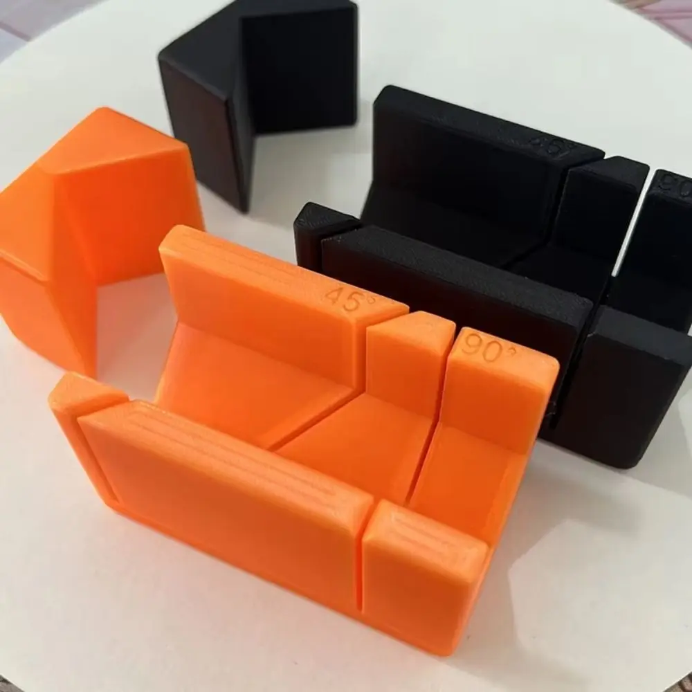 90 graden verstekzaaggeleiders 45 graden kunststof 3D-printen houtbewerkingsgereedschap oranje hand 3D-geprinte verstekdoos gereedschap timmerman