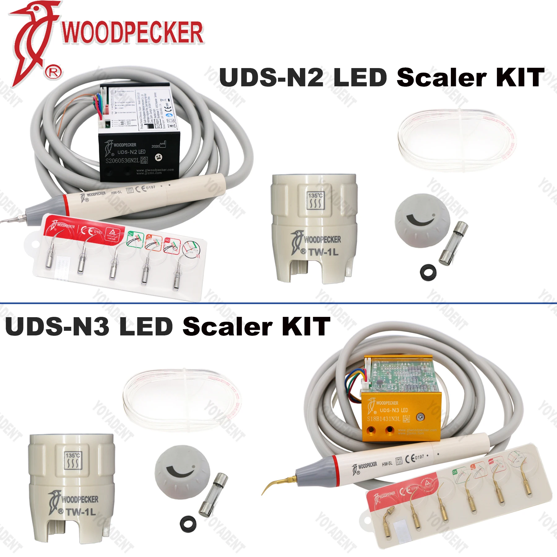 Woodpecker Dental Ultrasonic Scaler Build-in UDS LED N2 N3 Scaling Tips Endodontics Fit EMS UDS Dentistry Products