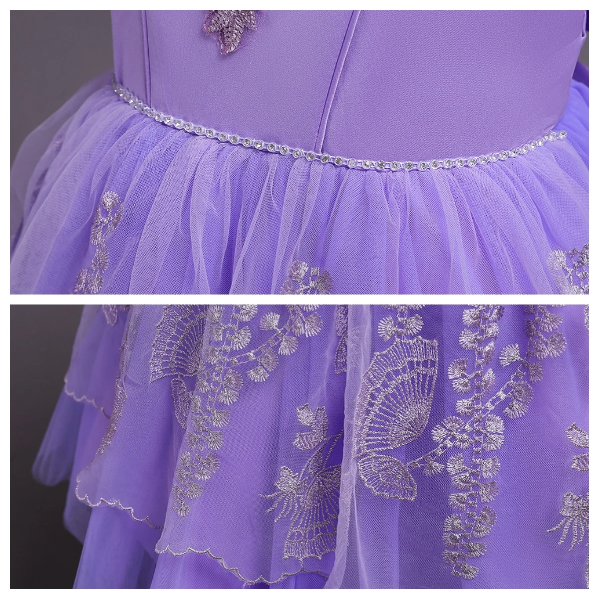 3 8 Years Baby Girls Dresses Party Dress for Kids Birthday Party and Wedding Elegant Gown Purple Princess Luxury Evening Clothes