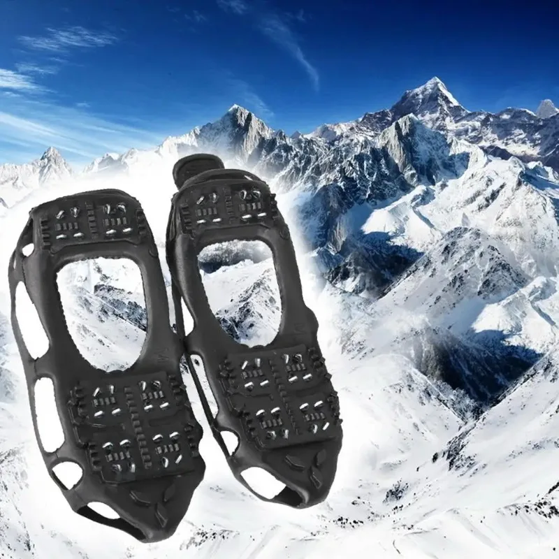 24 Teeth Spikes Ice Gripper Fishing Climbing Ice Crampons Snow Anti Slip Shoe Cover for Footwear