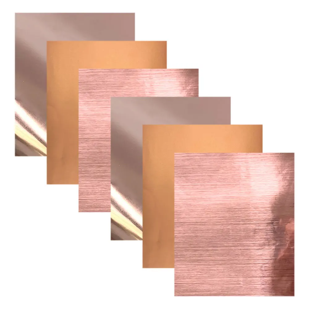 Rose Gold Series Metal Permanent Adhesive Vinyl 6 Sheets 12