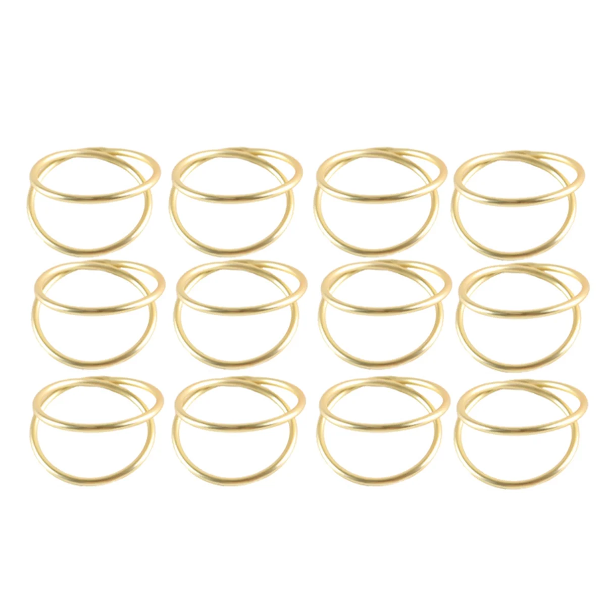 12 Pack Simple Design Napkin Rings Gold for Wedding Thanksgiving Christmas Party Dinner Table