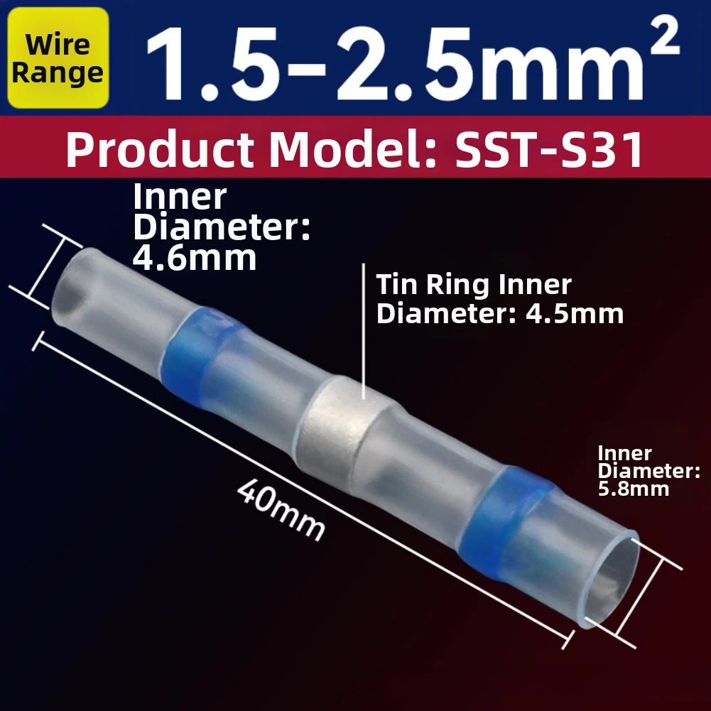 400PC Solder Seal Wire Connector Heat Shrink Solder Butt Insulated Connector Kit Quick Heat Activation No Special Tools Required