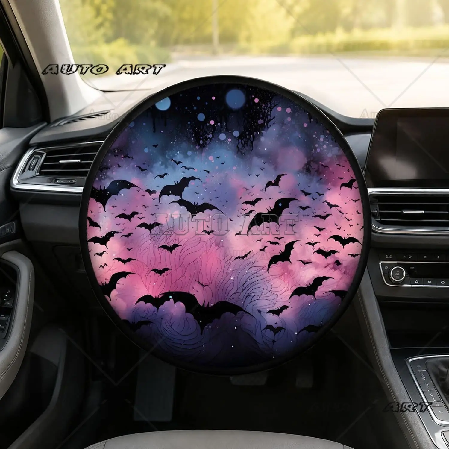 Halloween Bats Animal Car Steering Wheel Sun Shade Cover