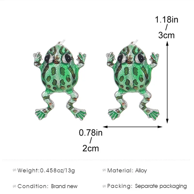 Vintage Creative Frog Earring For Women Men Personality Funny Unique Frog Cute Animal Earring Party Birthday Jewelry Gifts