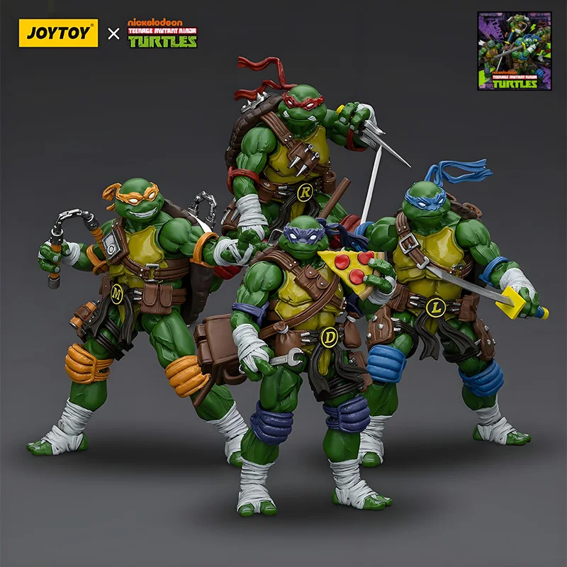 

JOYTOY X Teenage Mutant Ninja Turtles Original Series Four-Person Team Set Anime Action Figure Model Toys Collectible Model