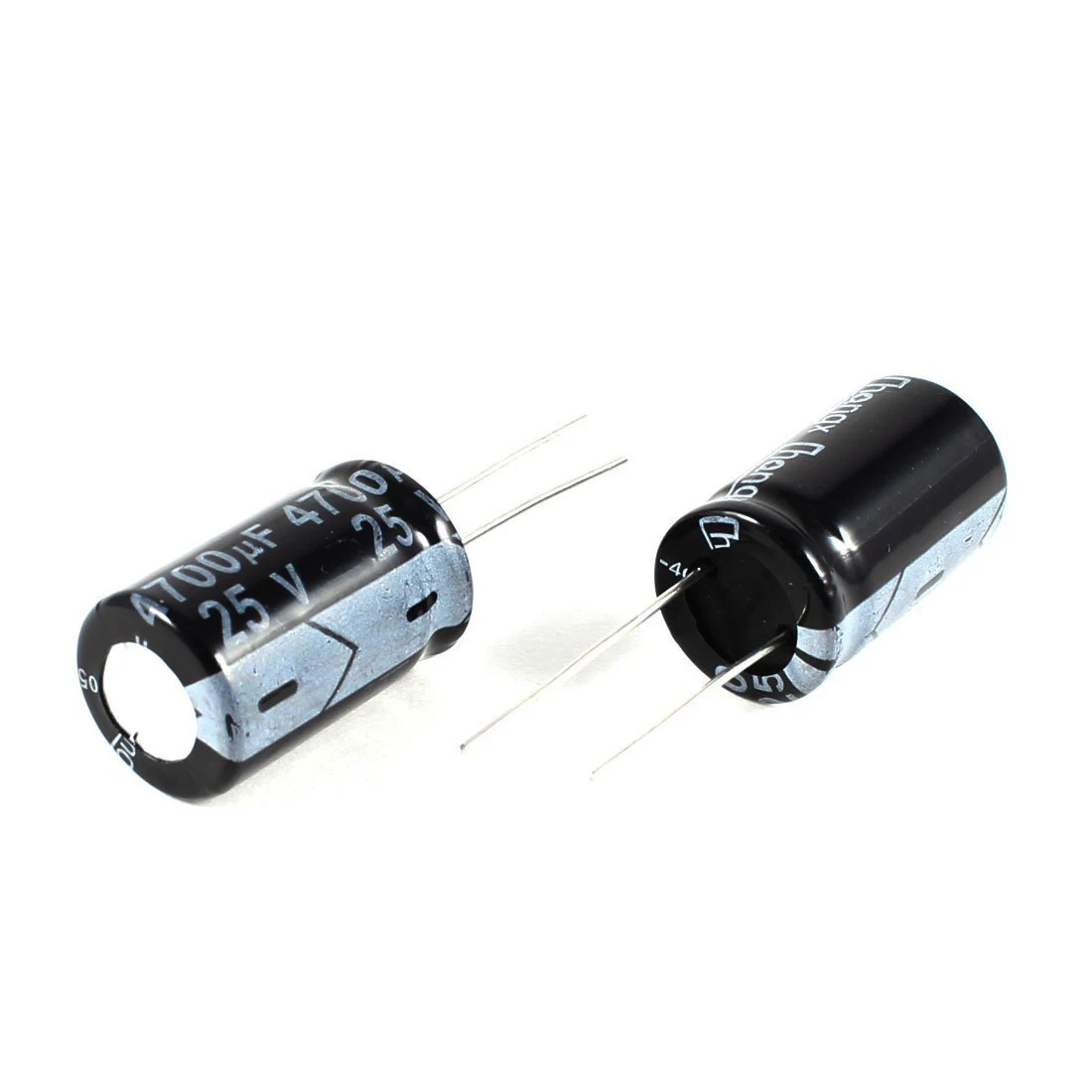 2 Pcs 4700uF 25V 105C Radial Electrolytic Capacitors Black 26x16mm