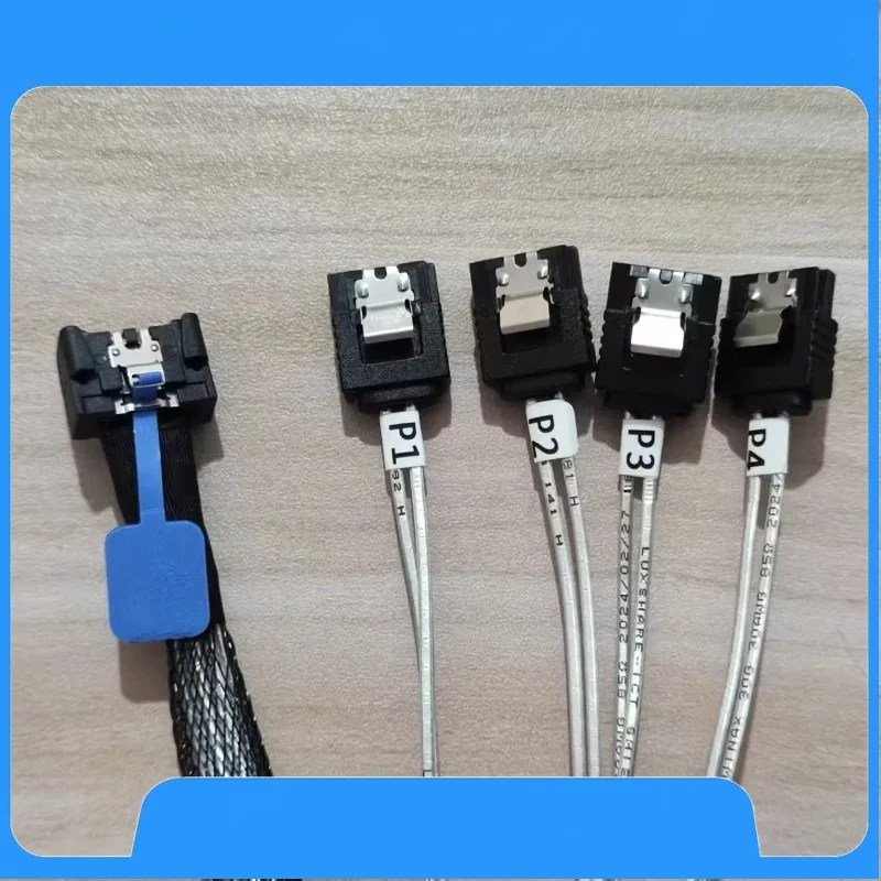 75cm 85cm Slim SAS MCIO 4I (38P) To 4 SATA Hard Drive Data Adapter Cables