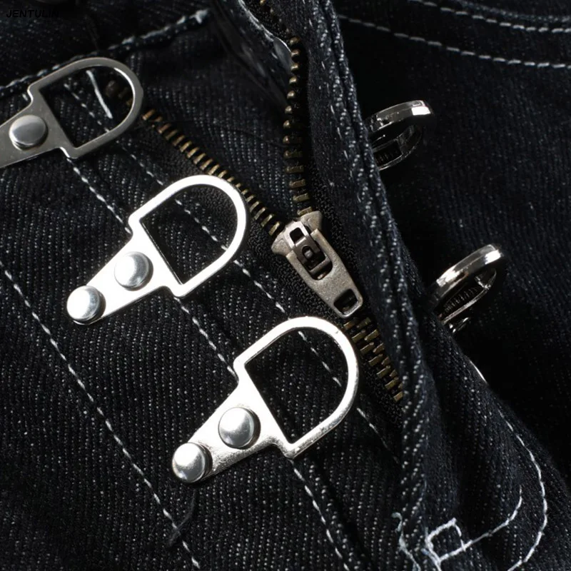 American Retro Metal Buckle Wide Leg Denim Shorts Harajuku High Waisted Rolled Edge Cropped Pants Street Men's Jeans Unisex Y2k