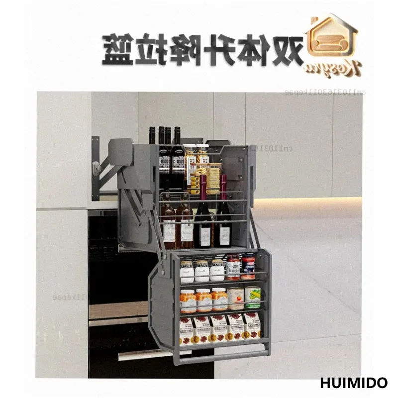 Hanging cabinet lift-down pull-down basket Manual high cabinet Refrigerator top cabinet pull-down basket Kitchen Vertica