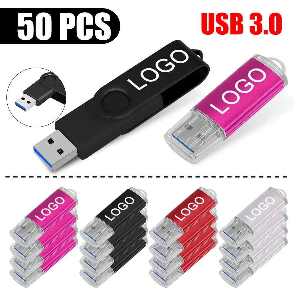 50PCS USB 3.0 High Speed Usb Stick memoria stick memory Disk Pendrive Flash Drive Pen Drive 8GB 16GB 32GB 64GB free custom logo