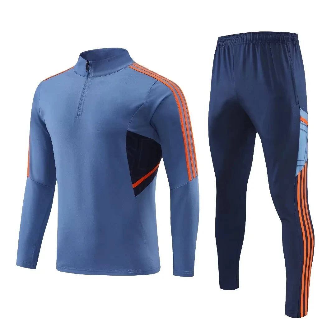 2023 New Half Zipper Soccer Tracksuit Kids Men Football Jacket Adult Long Sleeves Training Football Suits