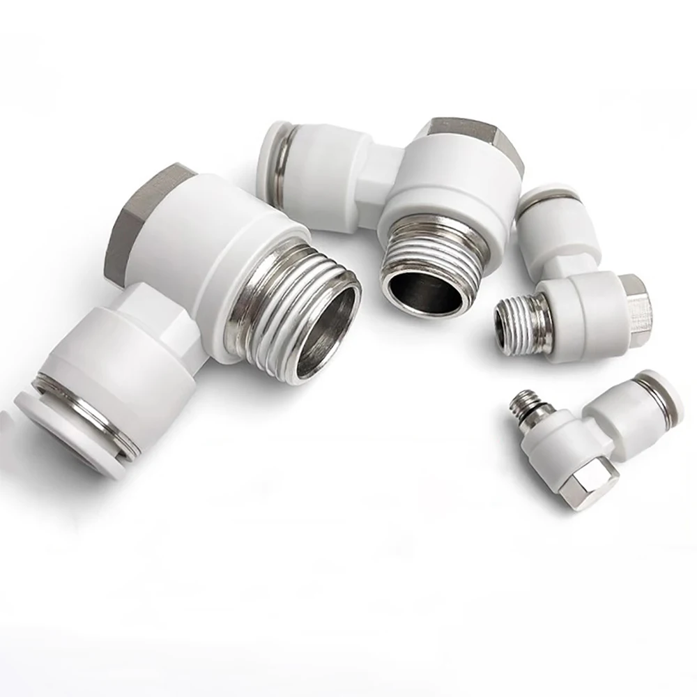 1Pcs PH External Hexagonal Thread Elbow M5 PT1/8 1/4 3/8 1/2 Male Thread Quick Connector