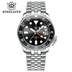 STEELDIVE SD1994  Top New Arrival 200M Waterproof Super Luminous Ceramic Bezel NH34 GMT Automatic Chronograph Dive Watches