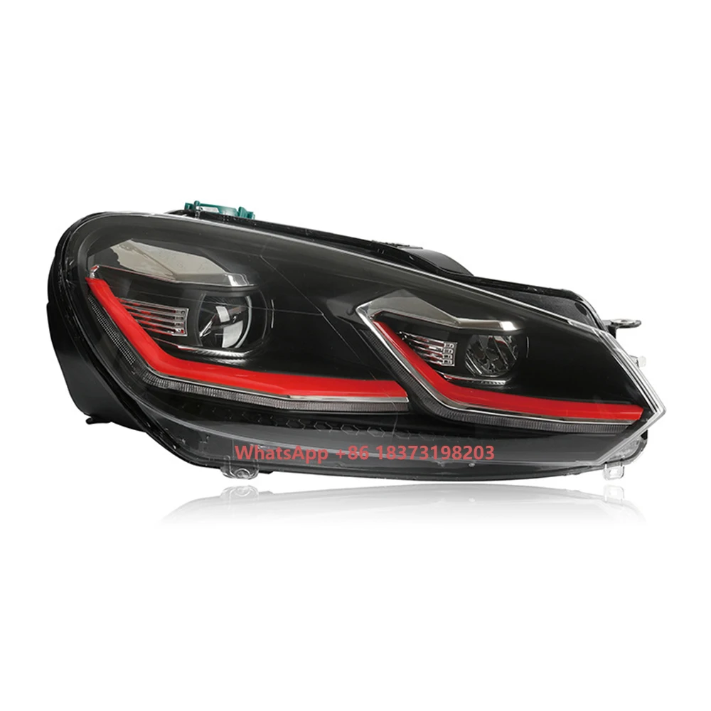 

2008-2013 Golf 6 Auto LED Headlights with Daytime Running Lighting System New Condition 12V Red Trim Strip