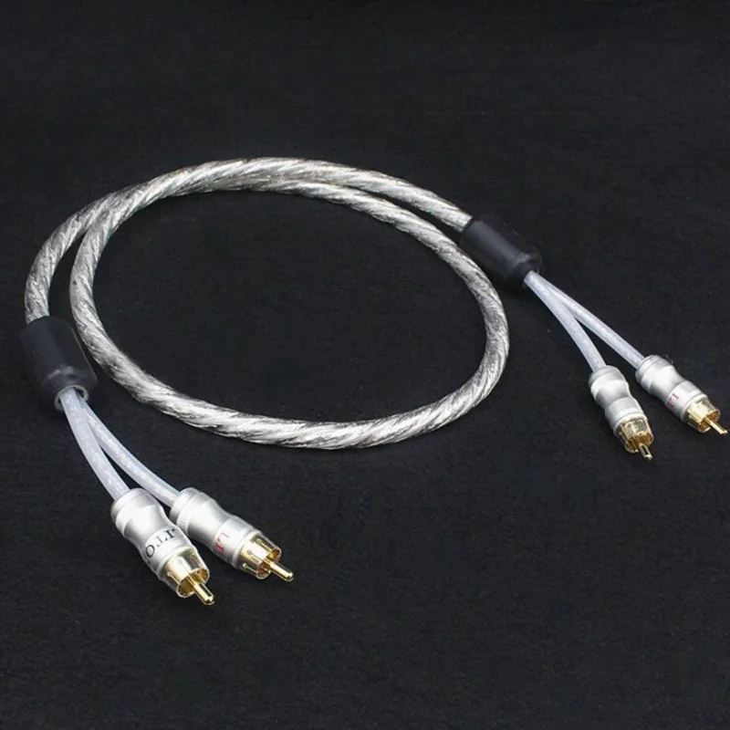 high-end Silver-plated Dual-filter Audio/Video Signal RCA Cable with Gold Plated Plug for Amplifier CD Player