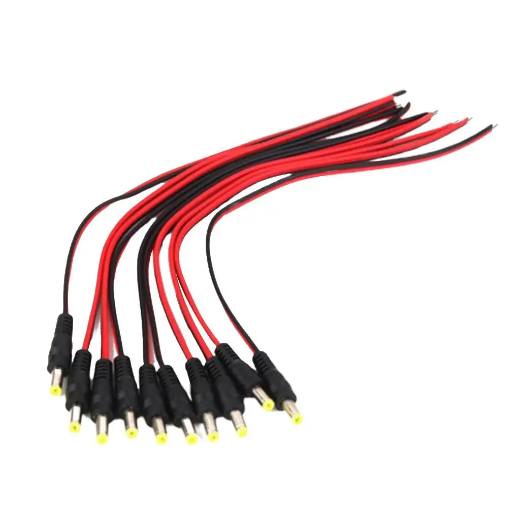 Connecteur de Ligne de Câble Mâle, Prise d'Alimentation, 5.5x2.1mm, 12V DC, 10 Pièces