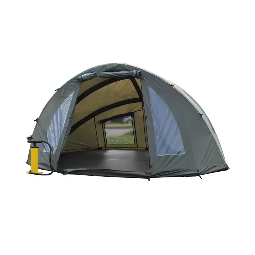 

2-Person Army Green Fishing Tent 3-Season Waterproof Inflatable with Sunshade Easy Automatic Use for Beach Fishing