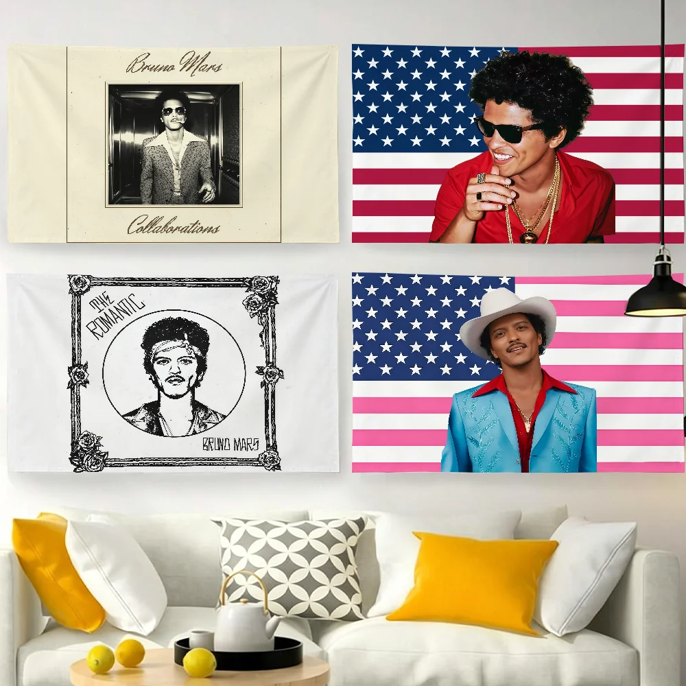 Singer Cool B-Bruno M-Mars flag For Garden Party Living Room Home Wall Decor Banner Bedroom Outdoor Tapestry