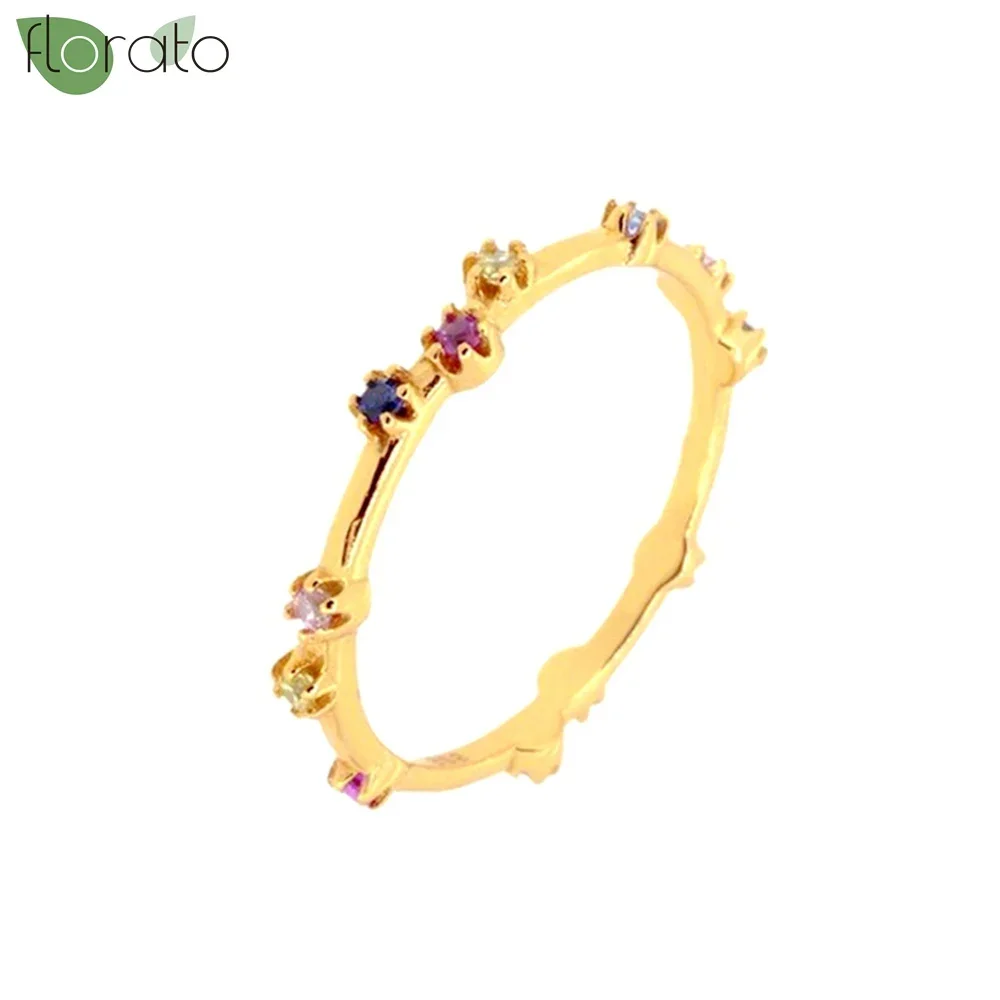 Women's Gold Plated Colorful Zircon Luxury Engagement Ring, Gift