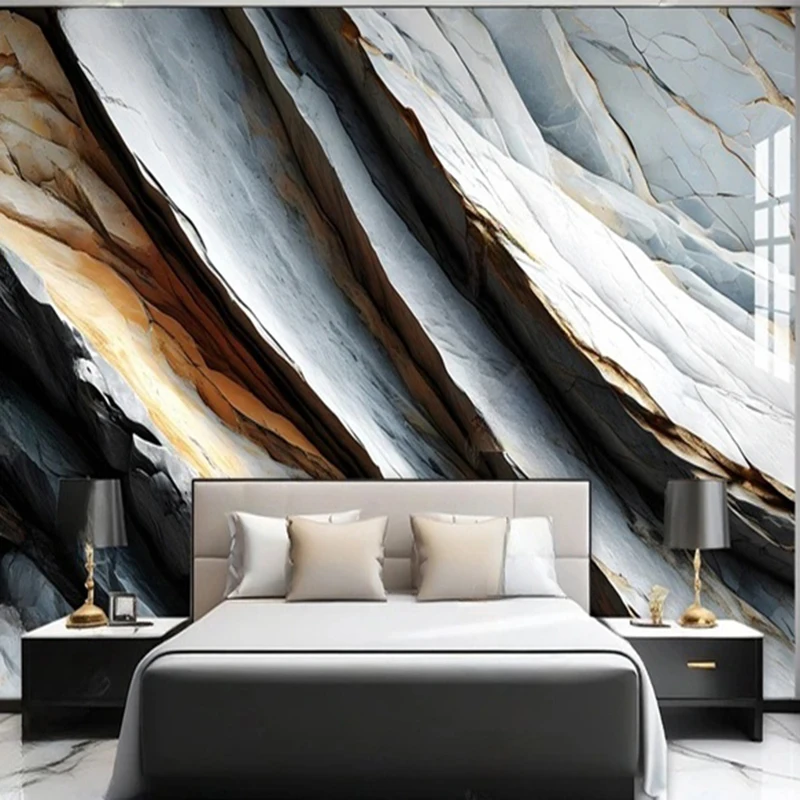Custom 3D Mural Modern Marble Pattern Wallpaper For Living Room Bedroom Entrance Background Home Decor Wall Painting
