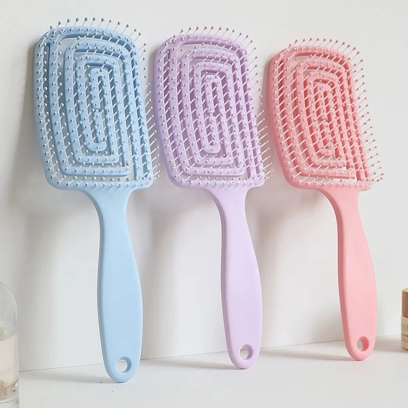 

Silicone Hollow Air Cushion Massage Comb, Volumizing Detangling Hair Brush for Real Hair & Wigs, 4 Color Styling Tools