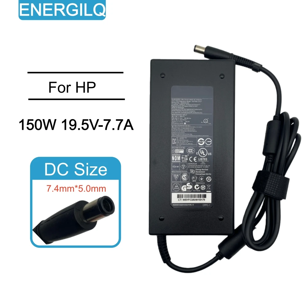 Cargador/adaptador de CA de 19,5 V, 7,7 A, 150 W, 7,4 x 5,0 mm, para HP ProOne All-in-One Pavilion All-in-One 27-caProDesk G4, fuente de alimentación