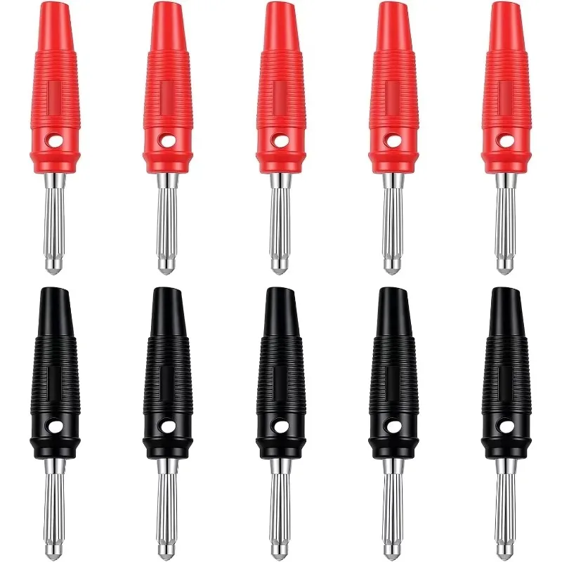 Stackable Connector Speaker Cable Adapter 10 Pcs 4mm 32A Speaker Banana Plugs High Current Screw Type Male Banana Plugs